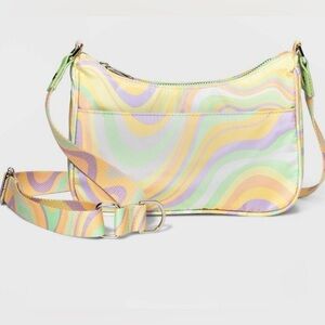 Multicolored Swirl Print Crossbody Bag with Pouch Wild Fable